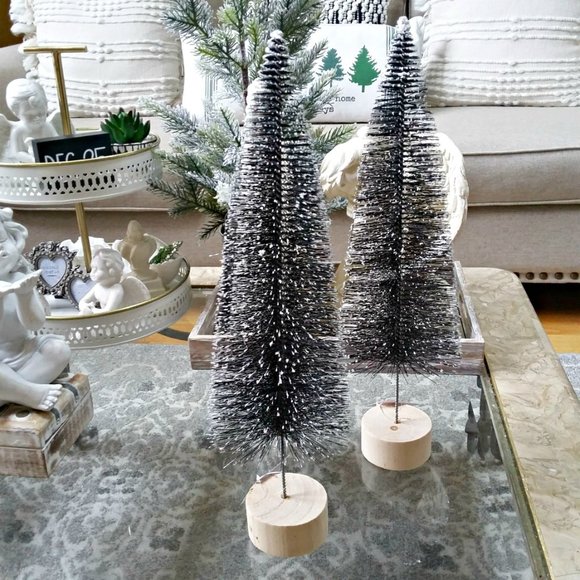 NEW! SET/2 TALL 19" BOTTLE BRUSH TREES - Picture 3 of 3